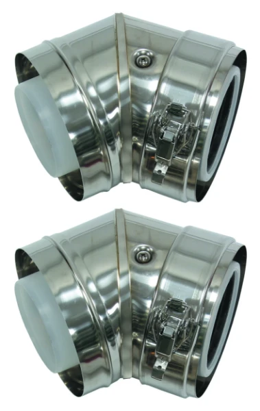 VAILLANT bocht 45° concentr (per 2 stuks) diam 80-125mm PP/RVS