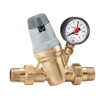 Caleffi 535 drukregelaar FF 4/4 x 4/4 - 1-6 bar - met manometer - monoblok patroon - messing