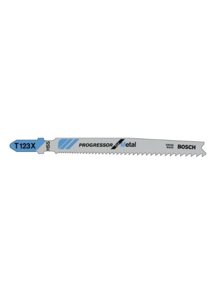Bosch T lame de scie sauteuse T123x progressor thick metal - prix par set de 5 pièces