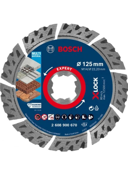 Bosch Expert X-Lock disque diamanté Multi Material 125 x 22,23 x 2,4 x 12 mm