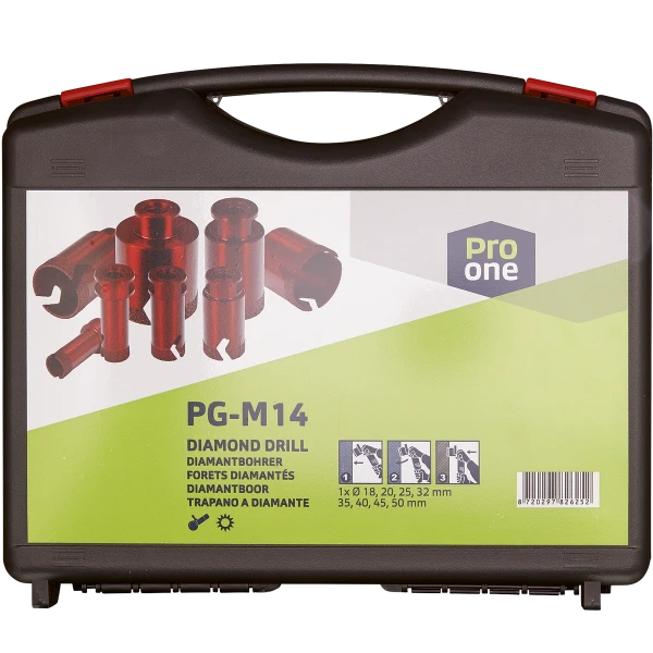 ProOne PG set de foret diamant pour carrelage pour meuleuse d'angle - 8 pièces