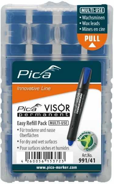 Pica Visor permanent refills - blauw - prijs per set van 4 stuks