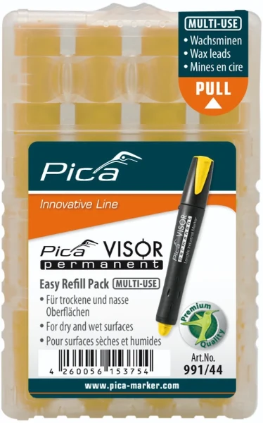 Pica Visor permanent refills - geel - prijs per set van 4 stuks