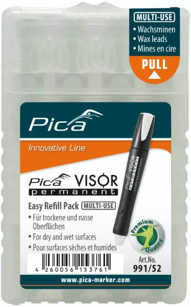 Pica Visor permanent refills - wit - prijs per set van 4 stuks