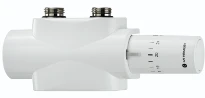 Heimeier Multilux 4 vanne raccordement radiateur 50-100% - raccordement sol/mur - blanc - incl tête thermostatique Halo - blanc - 1/2 x EK3/4