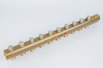 Begetube collecteur et laiton avec vannes de réglage intégrées avec purge 4/4 - 10 x M24