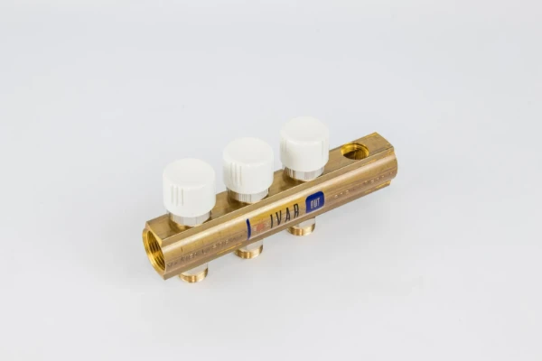 COLLECTEUR BEGETUBE 4/4 X M24 3 raccordements avec vanne thermostatisable et purge 1/2