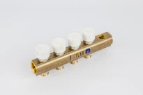 Begetube laiton collecteur avec robinets thermostatiques et trou de purge 4/4 - 4 x M24