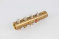 Begetube collecteur en laiton avec vannes de réglage intégrées avec purge 5/4 - 4 x M24