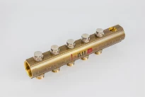 Begetube collecteur en laiton avec vannes de réglage intégrées avec purge 5/4 - 5 x M24