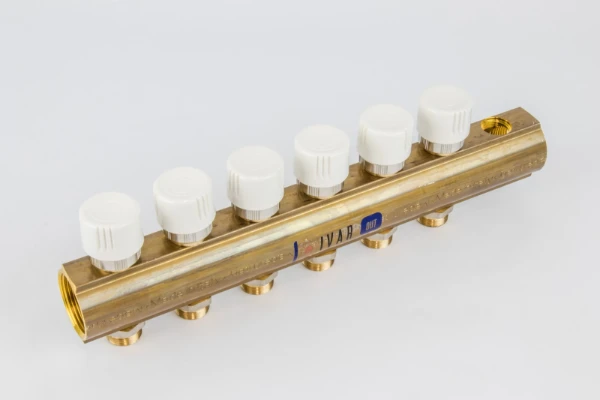 COLLECTEUR BEGETUBE 5/4 X M24 6 raccordements avec thermostat et trou d'aeration 1/2