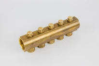 Begetube collecteur en laiton avec vannes de réglage intégrées sans purge 6/4 - 5 x M24