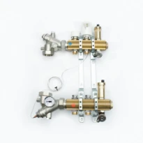 Begetube set collecteur en laiton comfort pour chauffage par le sol avec vannes de réglage et d'arrêt intégrées 4/4 - 1 x M24 - avec purgeur automatique