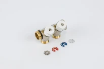 Begetube WP collecteur nickelé avec vannes de réglage avec manette blanche (30°) 3/4 - 2 x M24