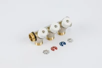 Begetube WP collecteur 30° nickelé avec vannes de réglage avec manette blanche (30°) 3/4 - 3 x M24