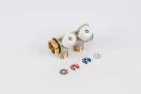 Begetube WP collecteur nickelé avec vannes de réglage avec manette blanche (30°) 4/4 - 2 x M24