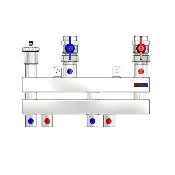 BEGETUBE Multimix-C collecteur principale pour 2 groupes à pompes, avec vannes à bille et purgeur d'air automatique.