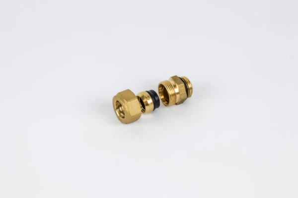 Begetube rechte klemkoppeling MF 15/1 x 1/2 M - dunwandige buis - met O-ring - chroom