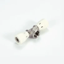 BEGETUBE Raccord à insertion en PPSU, T femelle chromé, 16x2 mm x 1/2" F x 16x2 mm.