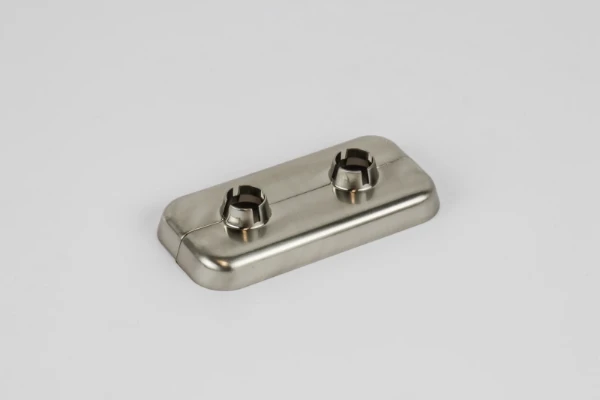 Begetube Optima afdekrozet dubbel - inox - hartafstand 50 mm