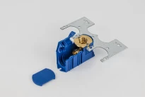 Begetube boite à encastrer 90° FM 1/2 x M24 - bleu - avec collier de fixation