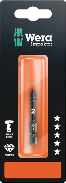 Wera 855/4 IMP DC PZ 2 x 50 mm SB Pozidriv-Bits, Impact