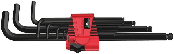 Wera 950/9 Hex-Plus 6 L-key set,  Jeu de clés mâles coudées métriques, BlackLaser