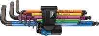 Wera 950/9 Hex-Plus Multicolour HF 1 set de clés mâles coudées pour vis à 6 pans, métrique, BlackLaser, avec fonction de retenu