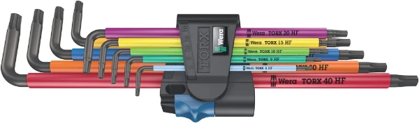 Wera 967/9 TX XL Multicolour HF 1 set de clés mâles coudées pour vis à 6 pans avec fonction de retenu, long
