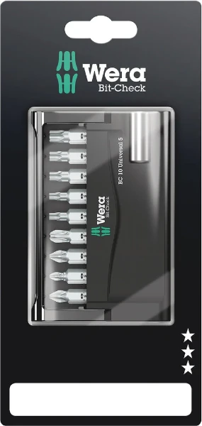 Wera Bit-Check 10 Universal 5 SB Bits assortment