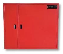 Somati Sanilite armoire pour dévidoir 2 portes avec compartiment extincteur- pour dévidoir fixe ou pivotant - RAL 3000 rouge - 1000 x 1100 x 265 mm