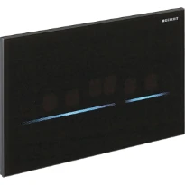 Commande de WC Geberit à déclenchement électronique du rinçage, alimentation sur secteur, rinçage à 2 volumes, plaque de déclenchement Sigma80, sans contact: Verre réfléchissant