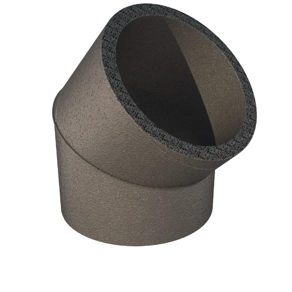 Ubbink Aerfoam WTW geisoleerd bocht 45°  200/200 mm