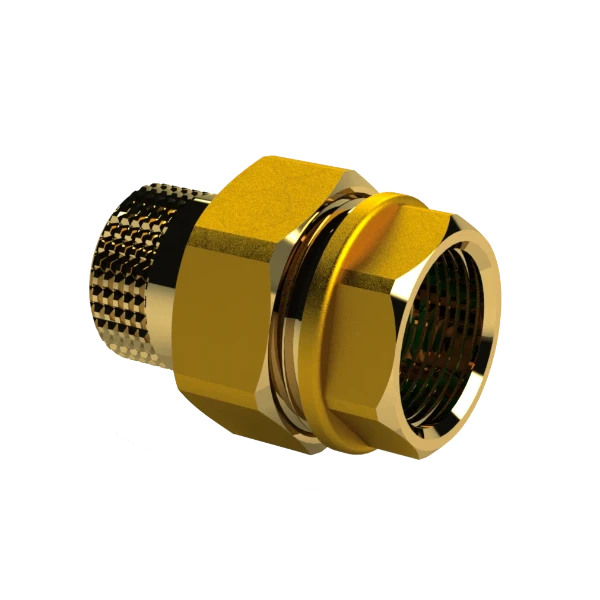 ProOne Brassline messing 3-delige rechte koppeling conisch dichtend MF 3/4 x 3/4 (zak 5st) - prijs per stuk - enkel geschikt voor water