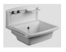 Nicoll ABU Multi uitgietbak 550 x 450 x 220 mm - wit - incl afvoerplug met stop en ketting - zeepbakje - handdoekhaakjes