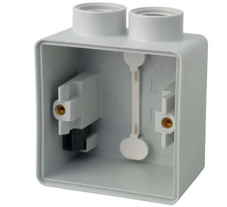 Niko Hydro boite de dérivation étanche aux éclaboussurese 1v - 2 entrées - gris