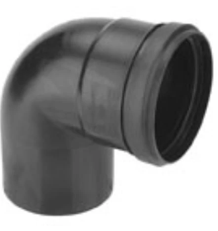 Burgerhout Twinline air arrivée d'air coude 90° MF 80 x 80 mm - noir