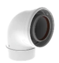 Burgerhout Twinsafe concentrique PP/alu coude 90° MF 100/150 mm