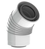 Burgerhout Twinsafe concentrique PP/alu coude 45° MF 100/150 mm