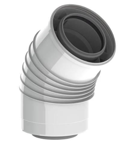 Burgerhout Twinsafe concentrique PP/alu coude 45° MF 100/150 mm