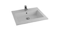 Procasa Quadra wastafelblad kunstmarmer met 1 waskom 600 x 500 mm - wit mat