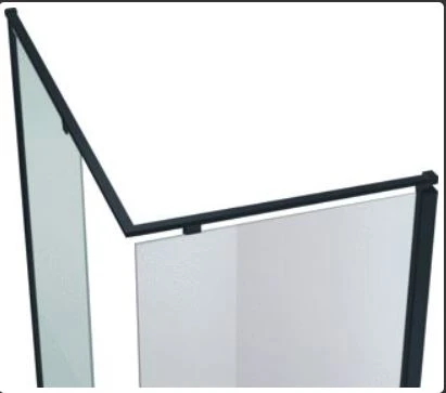 KUADHSF-H Novellini Kuadra H bevestiging 2000 mm - zwart mat - veiligheidsglas evo
