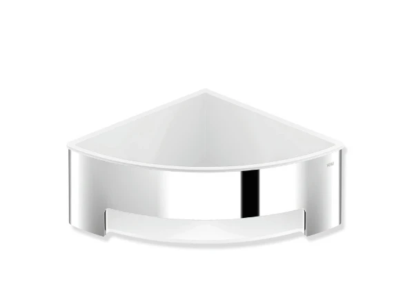 HEWI panier de douche ,solution d´angle, chromé, blanc de sécurité
