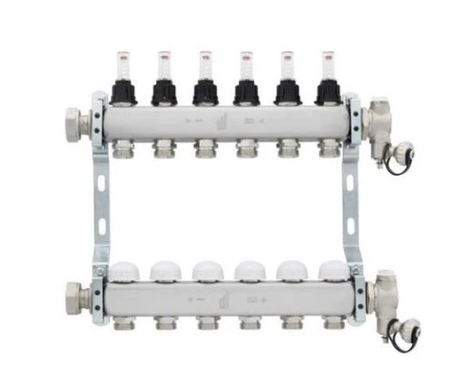 COLLECTEUR RADSON 8 circuits avec debitmetre et purgeur manuel