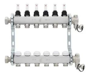 OB-50311 Radson UFH vloerverwarmingscollector 4/4 - 11 x EK3/4 - met debietmeter en manuele ontluchter