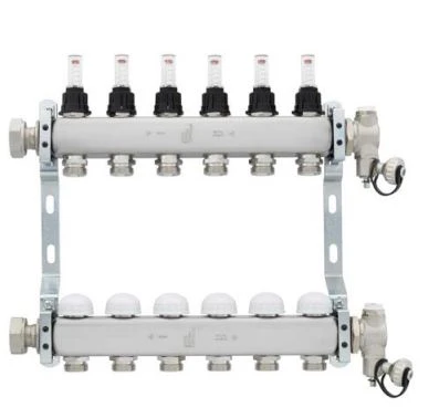 COLLECTEUR RADSON 2 circuits avec debitmetre et purgeur manuel