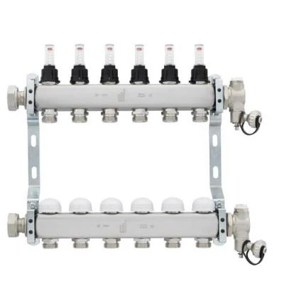 COLLECTEUR RADSON inox 3 circuits avec debitmetre et purgeur manuel