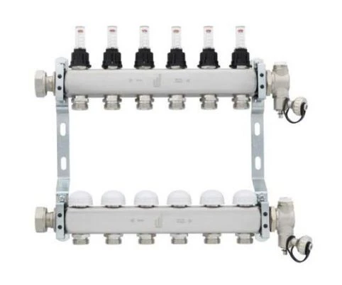 COLLECTEUR RADSON 6 circuits avec debitmetre et purgeur manuel
