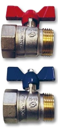 Radson UFH set de vannes à bille MF 4/4 x 4/4 - bleu/rouge - prix par set de 2 pièces