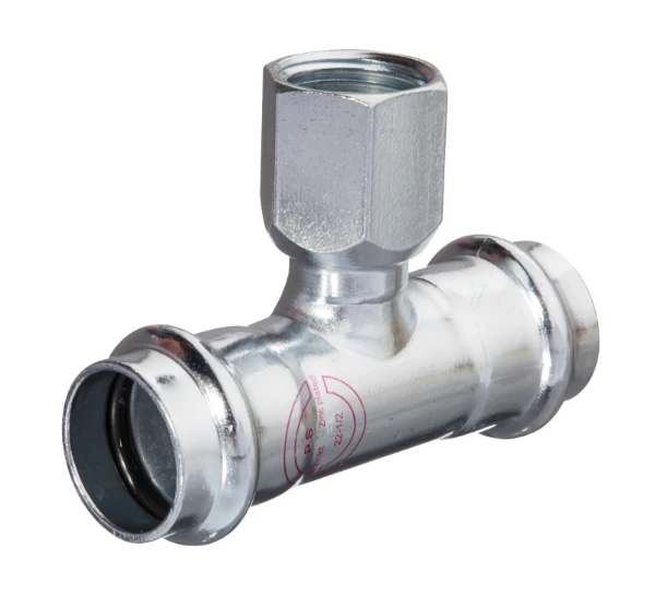 ProOne Carboline staal verzinkt verloop T-stuk met binnendraad FFF 15 x 1/2 F x 15 mm (M/V-profiel)